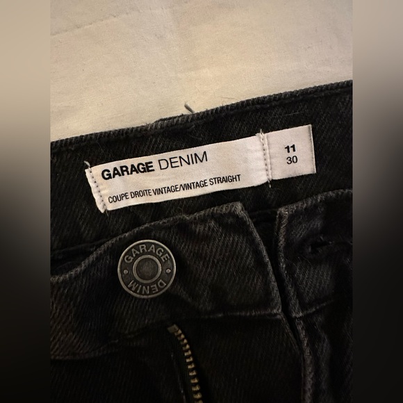 Garage denim “vintage straight” faded black jeans - Picture 3 of 4
